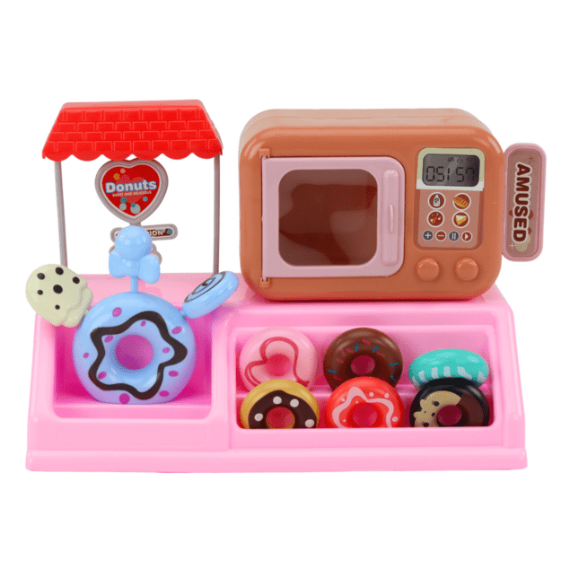 Set Donut Shop Confectionery Cash Register Microwave