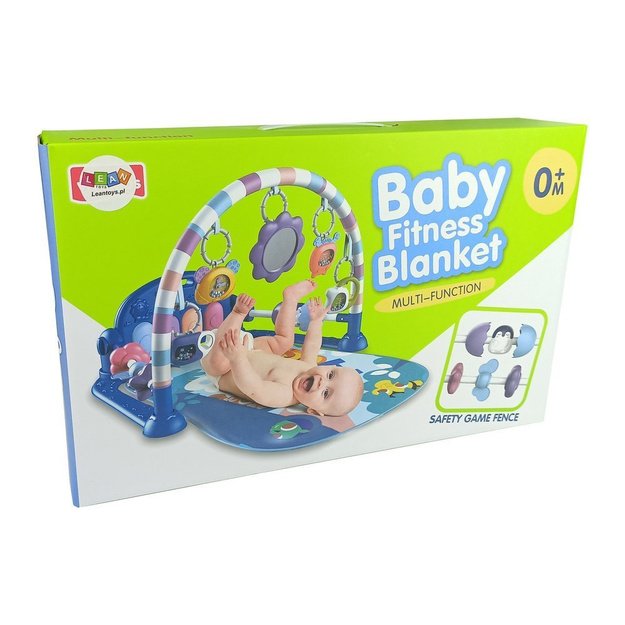 Baby Mat with Foam Rattles Teething Ring Mirror Sound Pink 5