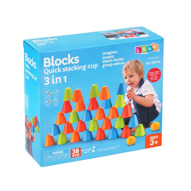 Educational Skill Game Fast Cups 3in1 Balls Cups 38 pcs. 4