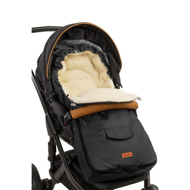 Romper Bag for Pushchair– black wool (95x40) 