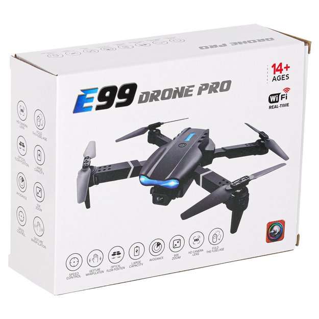RC dronas E99 Pro dviguba kamera 720P be galvos 4