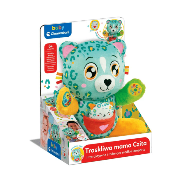 Interaktyvūs saldūs leopardai Rūpestinga mama Čita lenkų kalba Clementoni 50935 5