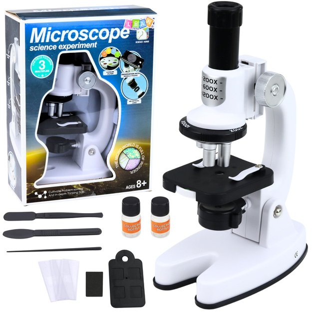 Microscope Educational Kit For Kids Zoom 1200x Accessories White