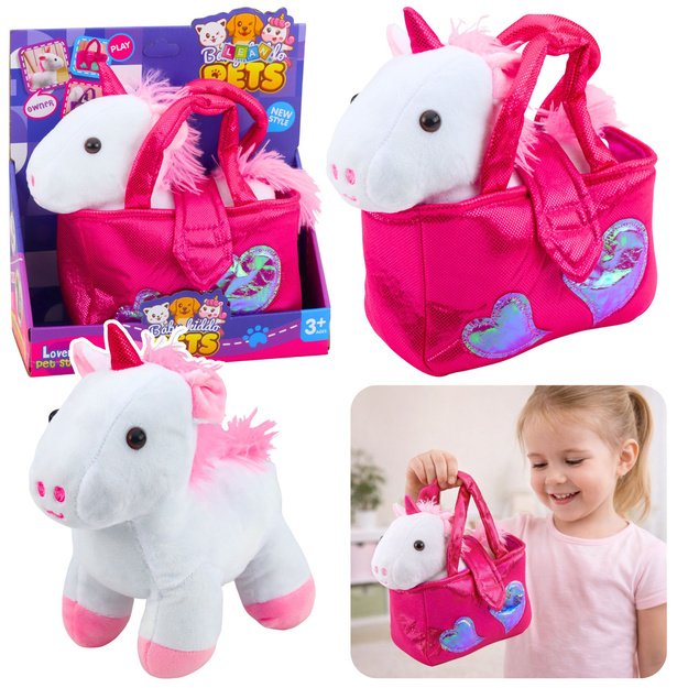 VIENARAGIO PLIUŠINIS MINKŠTAS ŽAISLŲ ARKLIUKAS MAIŠELYJE, 25cm