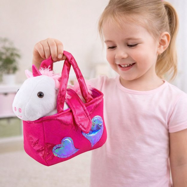 VIENARAGIO PLIUŠINIS MINKŠTAS ŽAISLŲ ARKLIUKAS MAIŠELYJE, 25cm 2