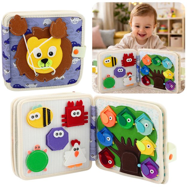 3D Felt Jungle Lion Sensory Educational Book