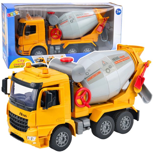 Construction Truck Concrete Mixer Rotating Drum Lights Sounds