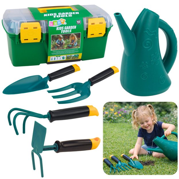 MAŽAS SODININKO RINKINYS DĖŽUTĖJE - SODO ĮRANKIAI VAIKAMS (6 DALYS) 1