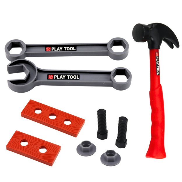 Didelis įrankių rinkinys vaikams, baterijomis maitinamas atsuktuvas, šlifuoklis, 28 vnt. 2