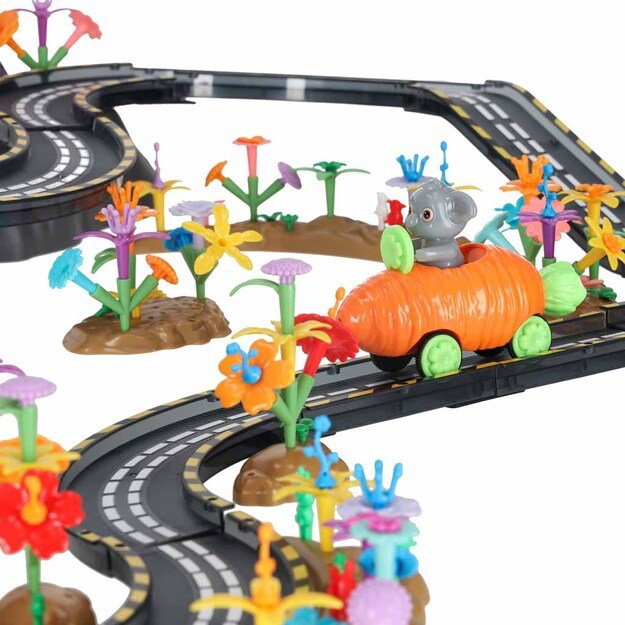 Magnetinė automobilių lenktynių trasa 2 &scaron;viečiančios transporto priemonės 310 elementų 23