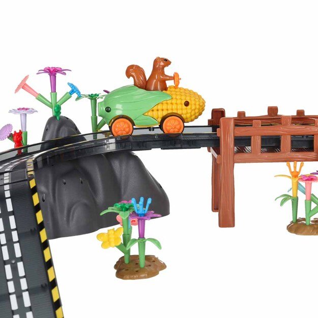 Magnetinė automobilių lenktynių trasa 2 &scaron;viečiančios transporto priemonės 310 elementų 21