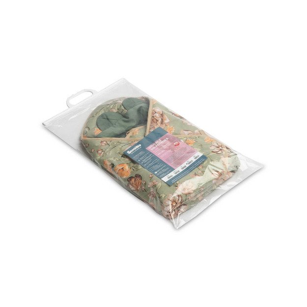 Velvet carry-cot swaddle blanket – SQUARE GREEN