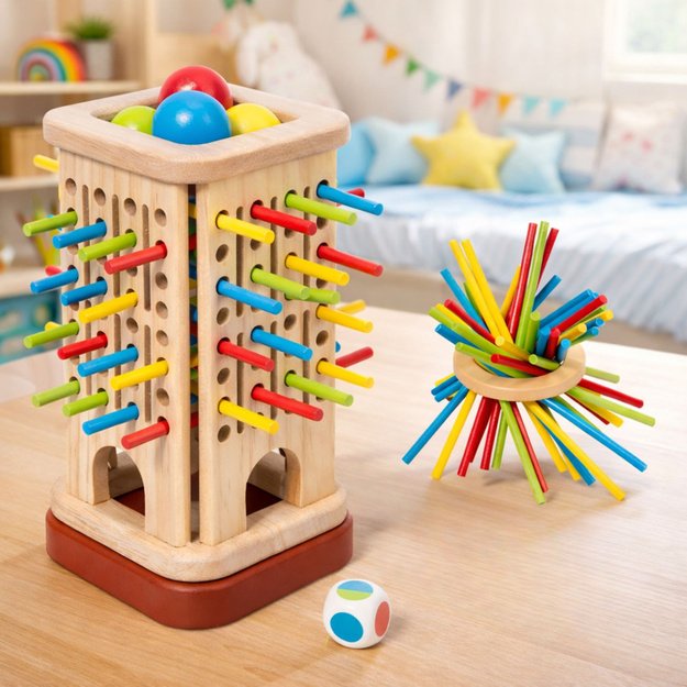 MEDINIS ĮGŪDŽIŲ BOKŠTAS – LAZDOS IR KAMUOLIAI 2