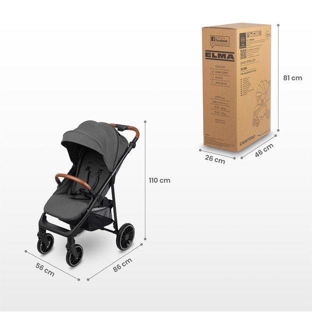 STROLLER ELMA DARK GREY