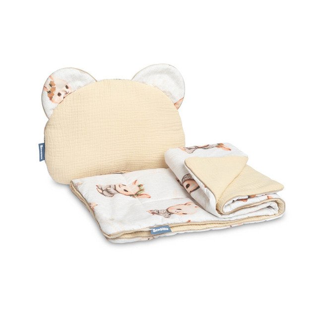 MUSLINO VEŽIMĖLIO KOMPLEKTAS - SMĖLIO SPALVOS ZUIKIS