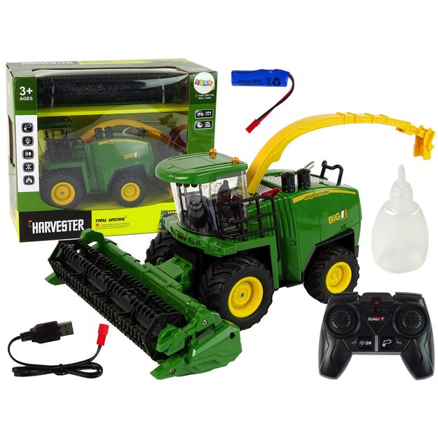 Žalias nuotolinio valdymo kombainas 1:24