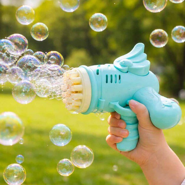 Muilo burbulų pistoletas, muilo burbulai su sparnais mėlynos spalvos 14