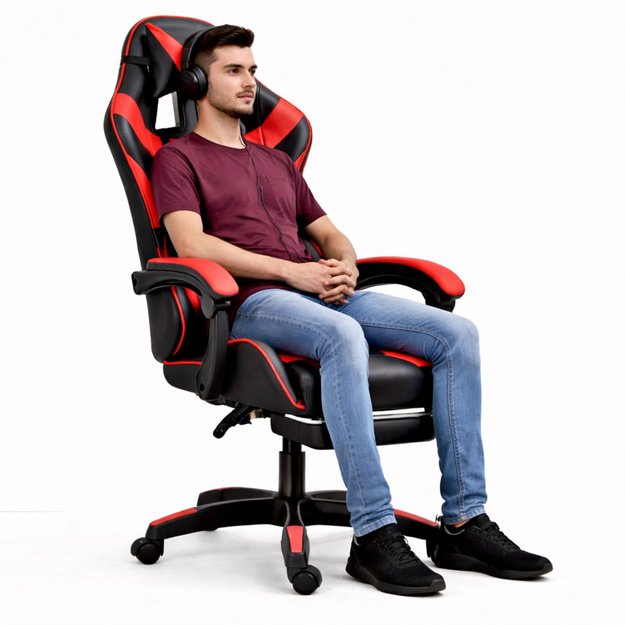 „LEAN“ ŽAIDIMŲ KĖDĖ, JUODA IR RAUDONA