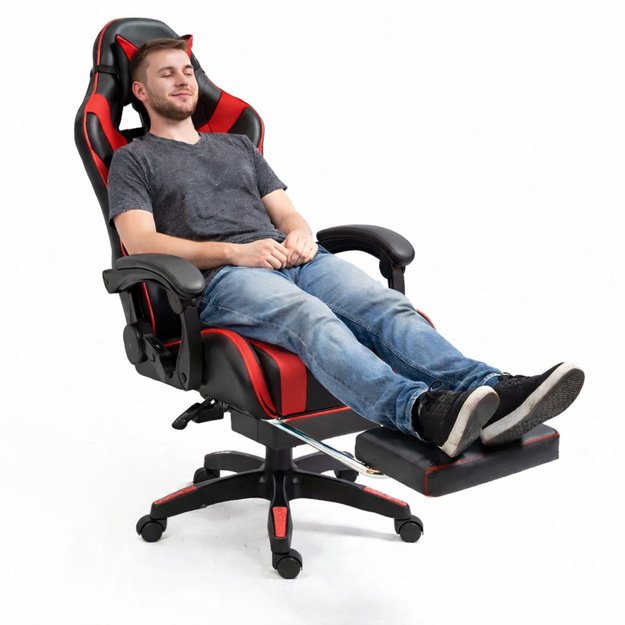 „LEAN“ ŽAIDIMŲ KĖDĖ, JUODA IR RAUDONA