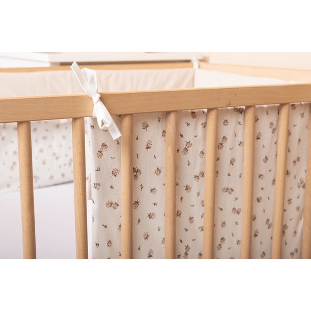 CRIB BUMPER COTTON ROSE BEIGE
