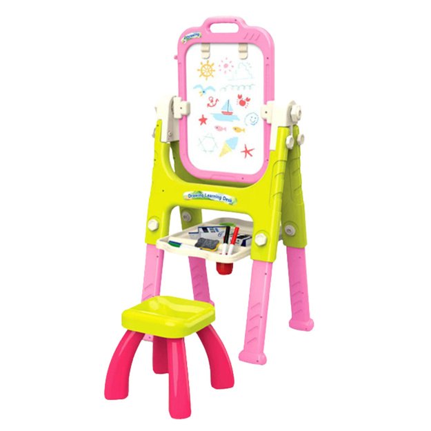 5in1 Educational Board With Chair Multifunctional Accessories Pink 1