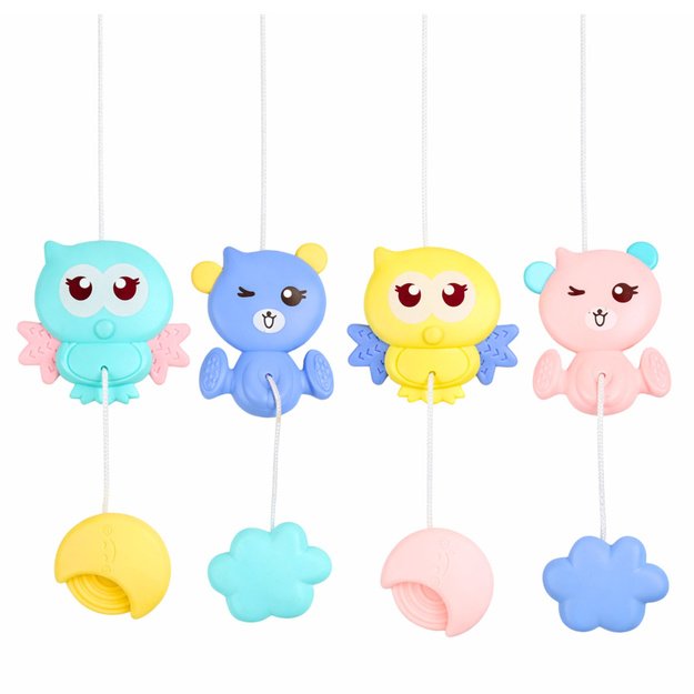 Crib Carousel Projector 2 in 1 Melodies Animal Sounds Remote Control Pink