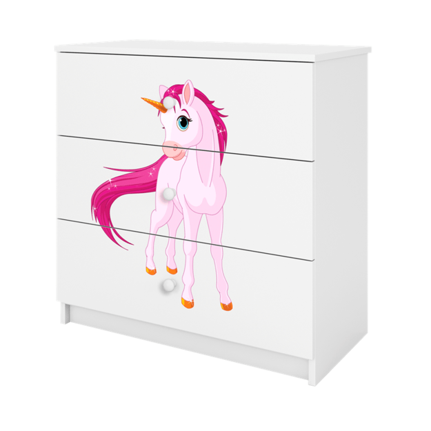 Chest of drawers babydreams white unicorn