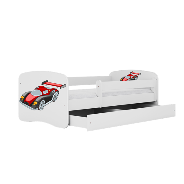 Bed babydreams white racing car with drawer without mattress 140/70 5