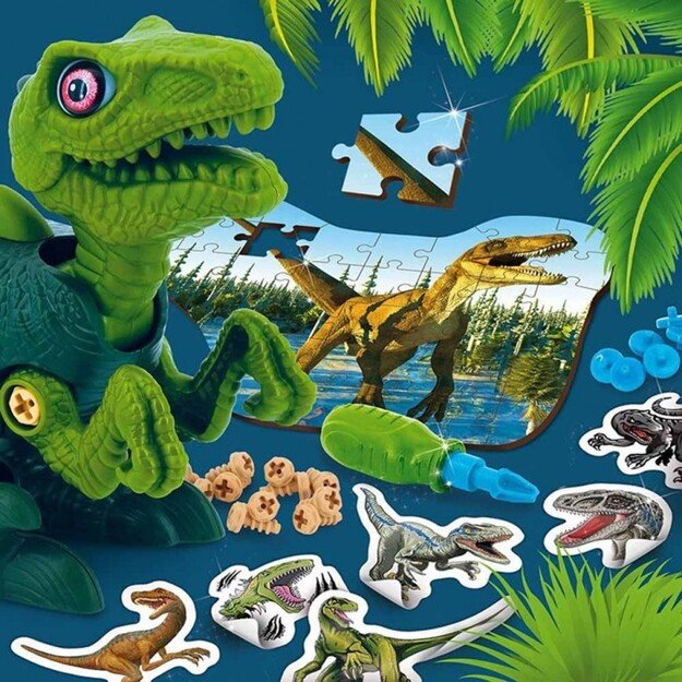 DIY konstruktorius Dinozauras VELOCIRAPTOR + dėlionė