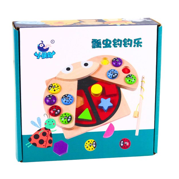 Wooden Ladybug Catching Game Educational Puzzle Ladybug Sorter