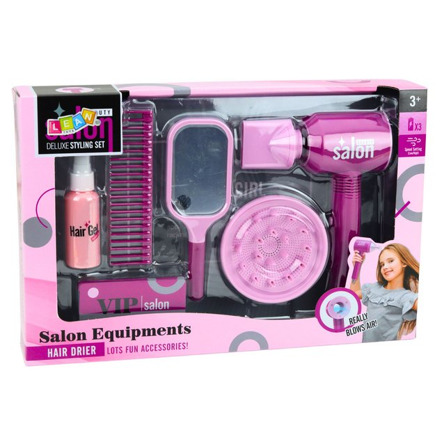 Children's Hairdressing Salon Set Hairdryer Mirror Comb Accessories