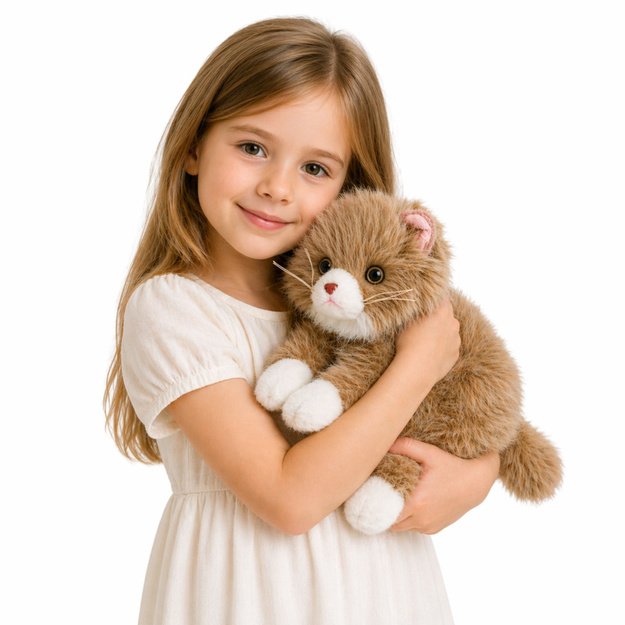 Plush Persian Cat Mascot Cuddly Toy Weighted Paws Beige 50 cm