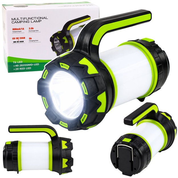 Flashlight LED Lamp 2in1 Camping Tourist Rechargeable Multifunctional