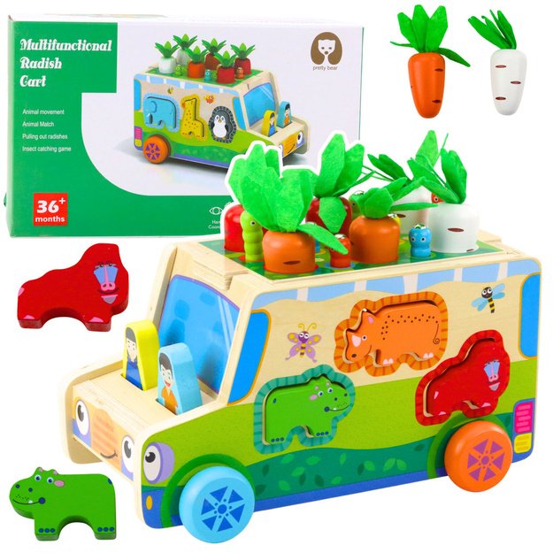 Educational Wooden Car Shape Sorter Maze Puzzle