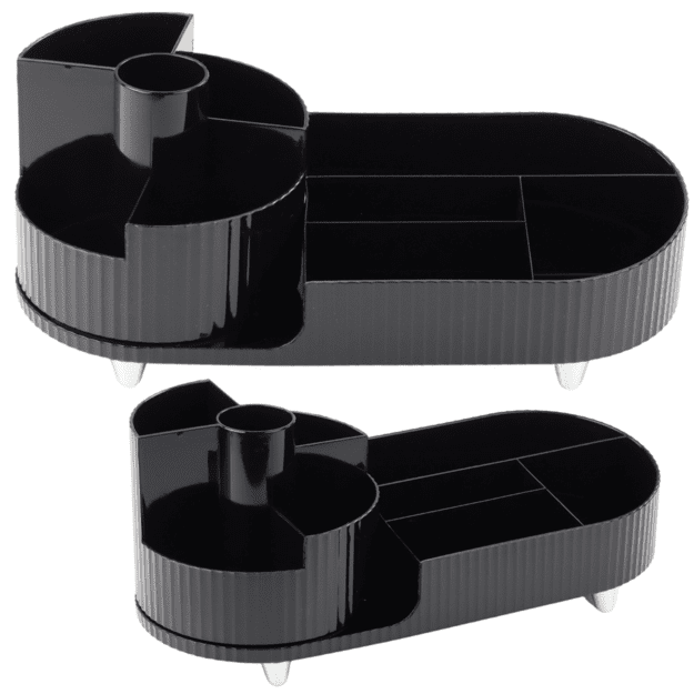 Multifunctional Organizer For Cosmetics Desk Rotatable Roomy Black