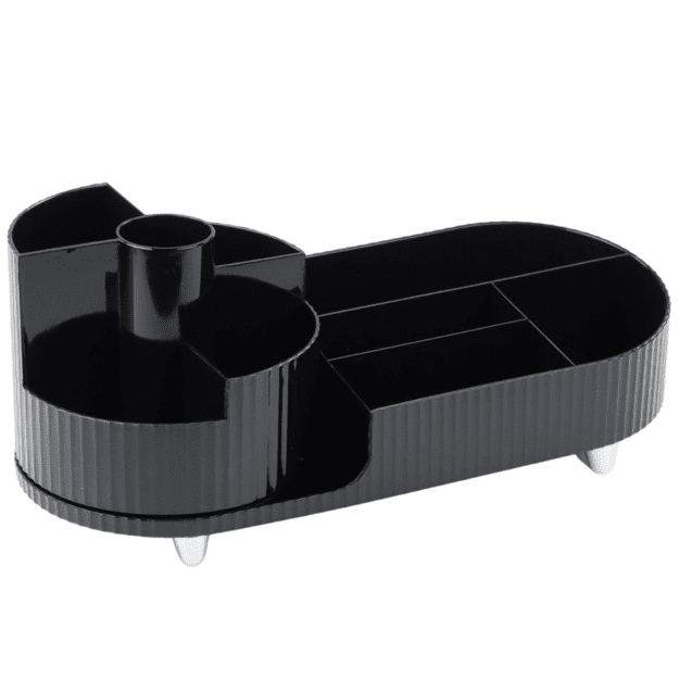Multifunctional Organizer For Cosmetics Desk Rotatable Roomy Black