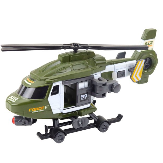 Military Helicopter Hook Stretcher Lights Sounds Khaki 1:16