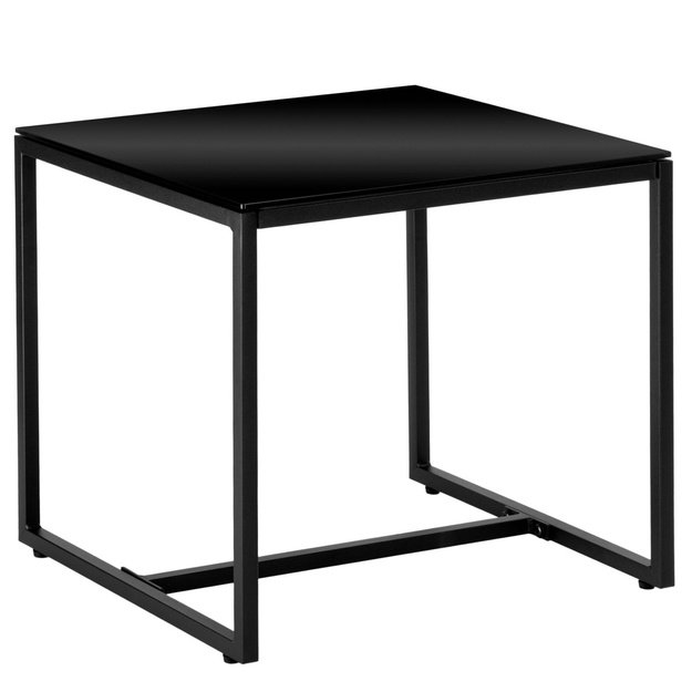 Rattan Garden Furniture Set, Two Chairs, Table, Terrace, Balcony, Black