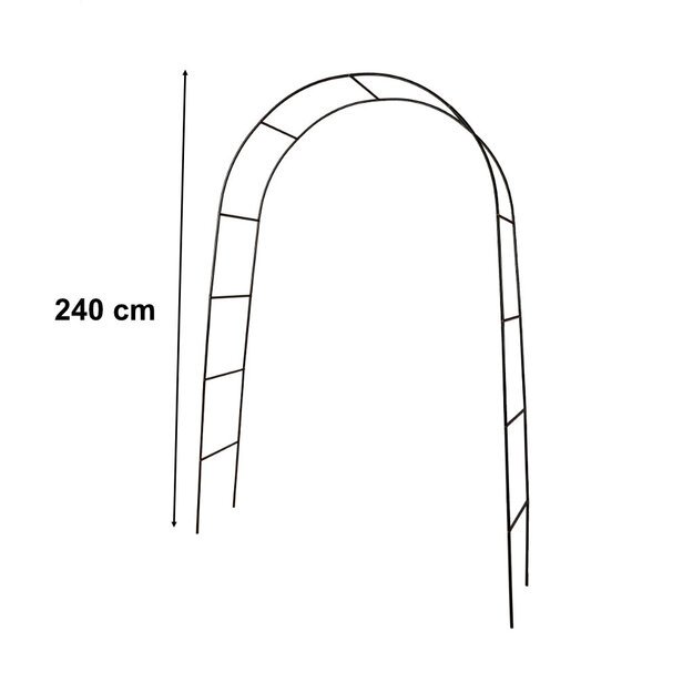 Pergola ogrodowa LUARO łuk uchwyt na r&oacute;że kwiaty bluszcz pnącza metalowa 240 x 140 cm