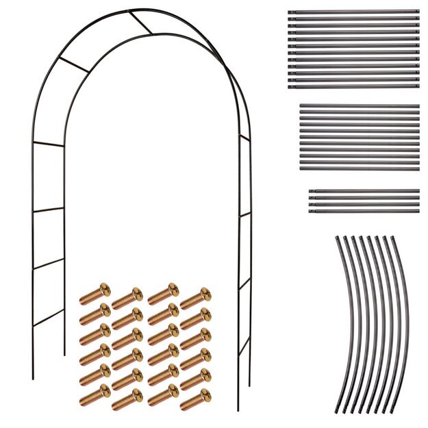 Pergola ogrodowa LUARO łuk uchwyt na r&oacute;że kwiaty bluszcz pnącza metalowa 240 x 140 cm