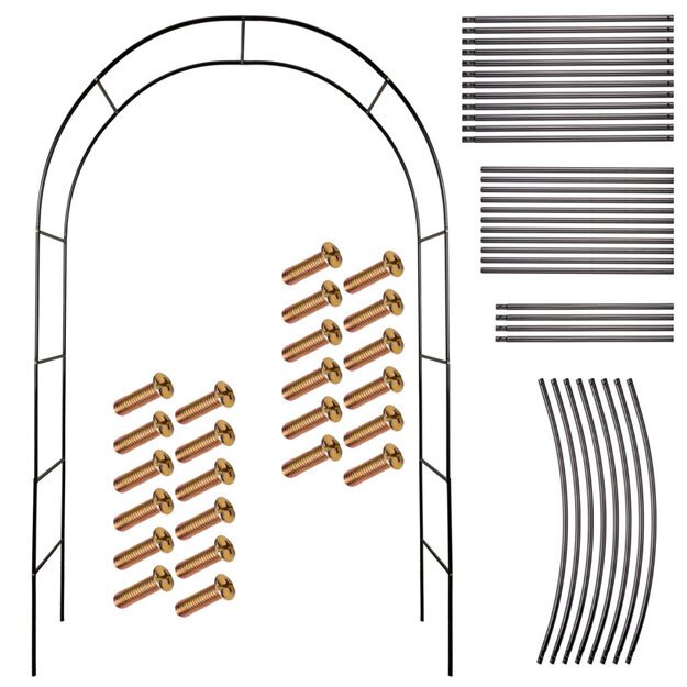 Pergola ogrodowa LUARO łuk uchwyt na r&oacute;że kwiaty bluszcz pnącza metalowa 240 x 140 cm