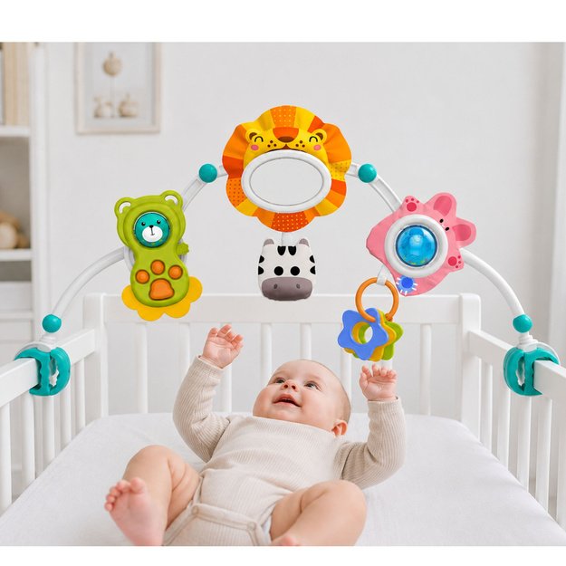 Sensory Arch with Lion for Crib, Car Seat, Stroller, Mirror, Rattle