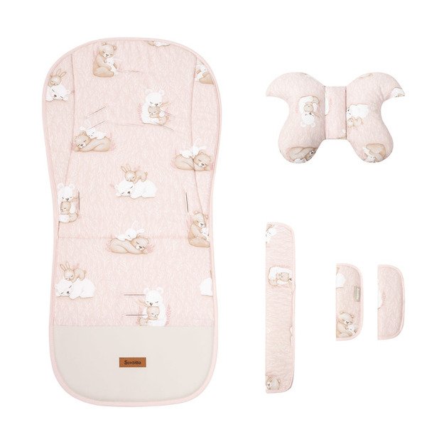 STROLLER INSERT DELUXE MUSLIN BEAR AND RABBIT