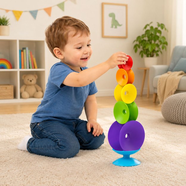 Twisted Sensory Tower Educational Puzzle For Toddlers Colorful
