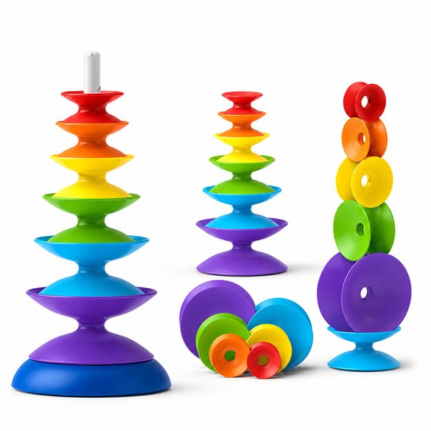 Twisted Sensory Tower Educational Puzzle For Toddlers Colorful