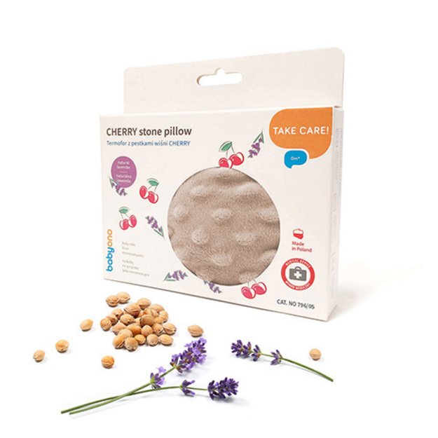 796/05 HOT WATER BOTTLE WITH CHERRY SEEDS BEIGE