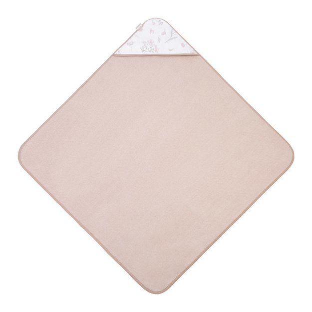 Kūdikio rankšluostis su gobtuvu LUVI 100 × 100 cm, „Flori Dusty Pink“