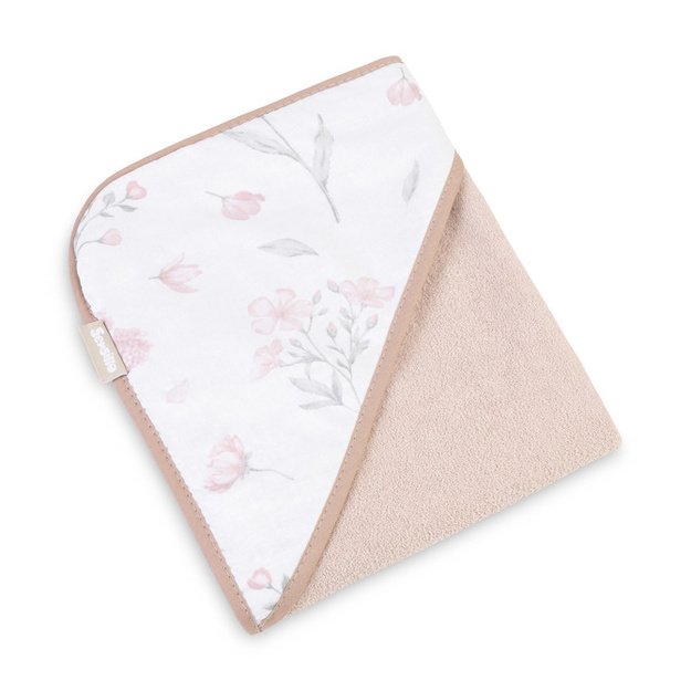 Kūdikio rankšluostis su gobtuvu LUVI 100 × 100 cm, „Flori Dusty Pink“