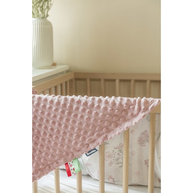 BLANKET MINKY 75X100 FLORI DUSTY PINK