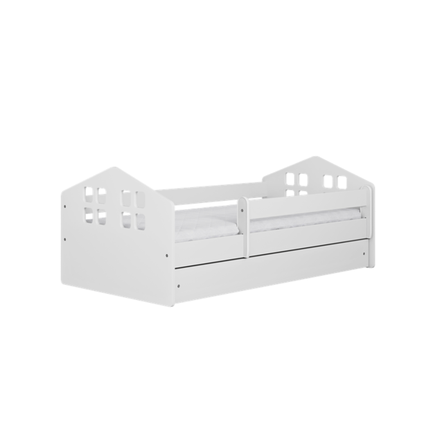 Bed Kacper white with drawer with coconut mattress 160/80